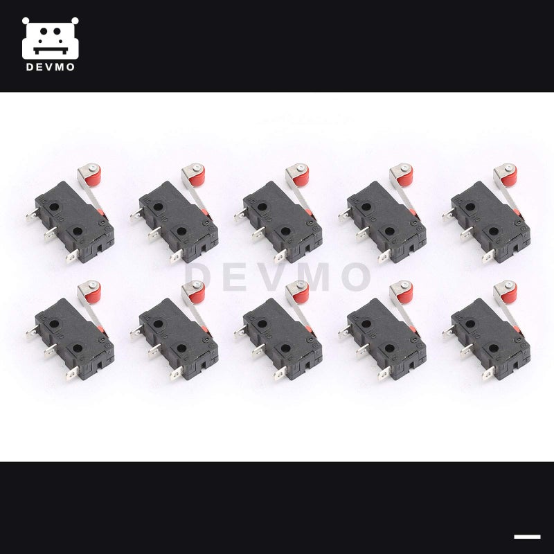 DEVMO 10PCS KW12-3 Micro Roller Lever Arm Normally Open Close Limit Switch for 3D Printer Part Endstop - Image 1